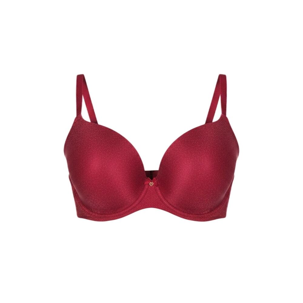 Victoria's Secret 38DD Body Victoria Red Shimmer Metallic Wired Lined Demi Bra